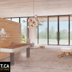 beautiful indoor view, slightly pink of an entrance at a residence of The Residences at Muskoka Bay