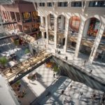the atrium at tridel at the well shows the magnificent architecture