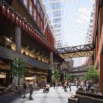 the underpass at the well is covered allowing for all year use and sunlight and creates inter-connectivity between the spaces