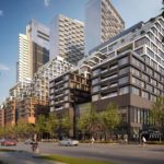 beautiful facade at the well by tridel showing community interfacing at its best